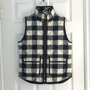 J. Crew Navy and White Plaid Vest